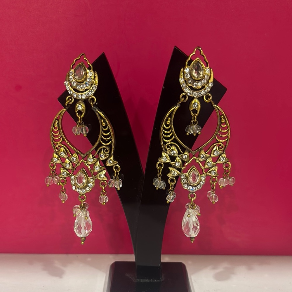 Elegant Gold and Silver Dangle Earrings